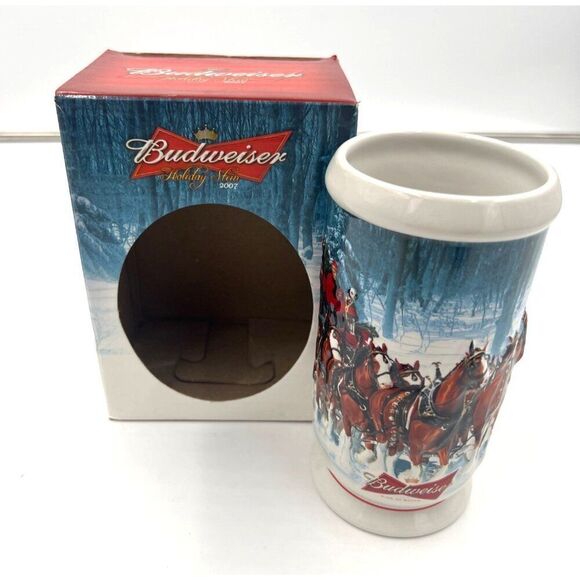 2007 Budweiser Holiday Stein Winters Calm 3D Mug With Box COA - Picture 1 of 10